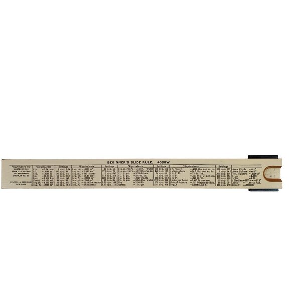 Vintage K & E Wood Slide Rule Keuffel & Esser Co 4058W w/ Original Vinyl Case - Picture 4 of 9